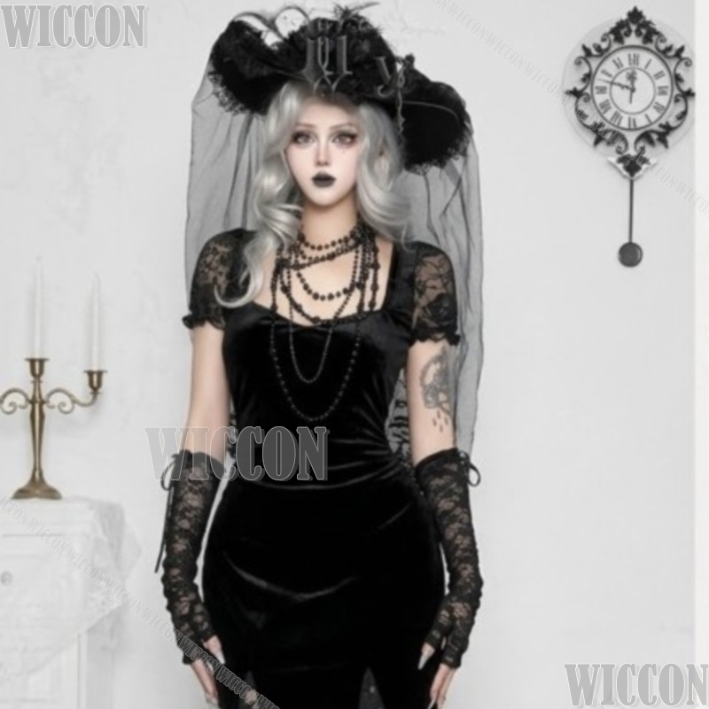 Anime Cosplay Events 2026 - Gothic Dark Mermaid Lace Long Dress