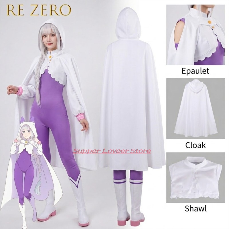 Anime Cosplay Events 2026 - Re Zero Emilia Cosplay Costume Set