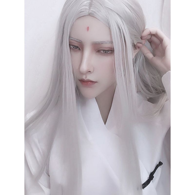 Men Hanfu Long Straight Hair A - Anime Cosplay Japanese recension och pris
