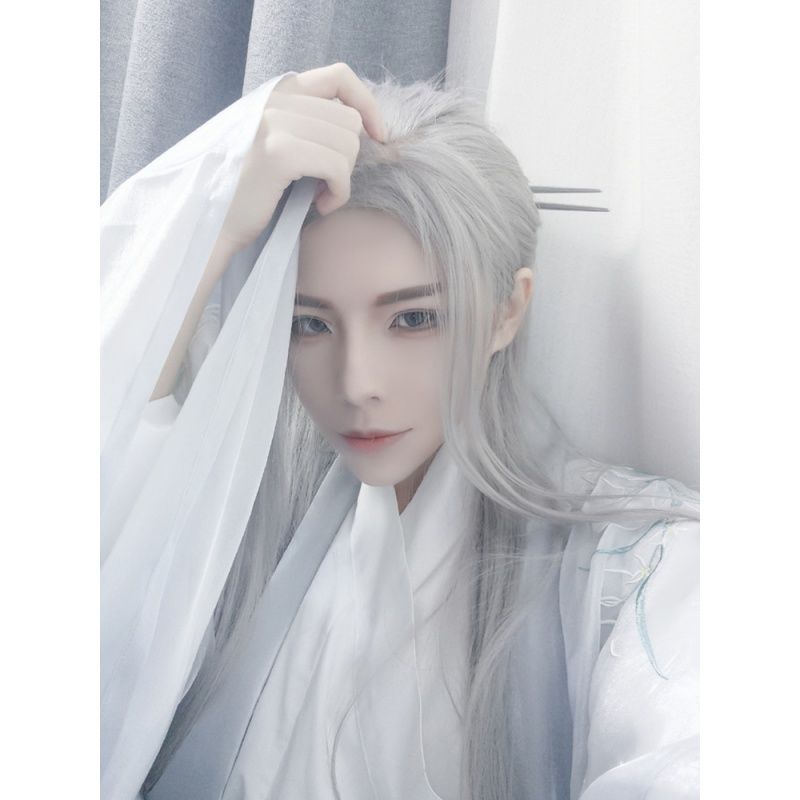 Men Hanfu Long Straight Hair A - Anime Cosplay Japanese recension och pris