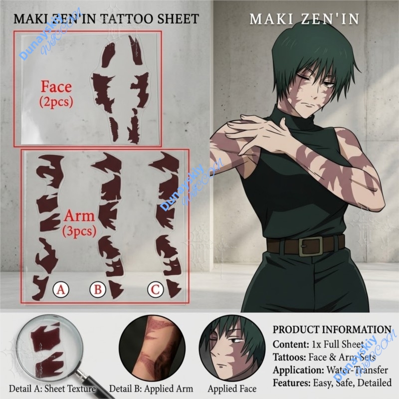 Anime Jujutsu Kaisen Zenin Mak - Anime Cosplay Jujutsu Kaisen recension och pris